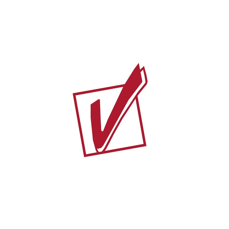 Stamp-Ever Pre-Inked Message Stamp - Checkmark, Red Ink - Impression Size: 3/4"" Round - Image 2